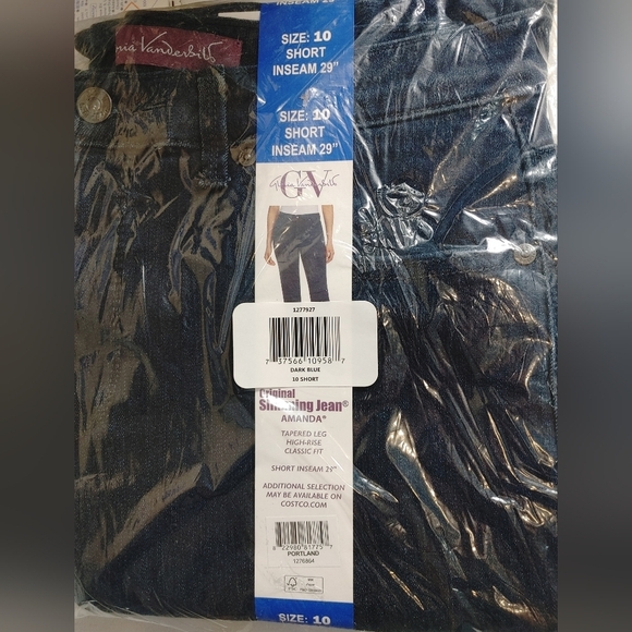 NWT Gloria Vanderbilt Women's Amanda Stretch Denim Jean Dark Blue 8 10 12 - Picture 5 of 5